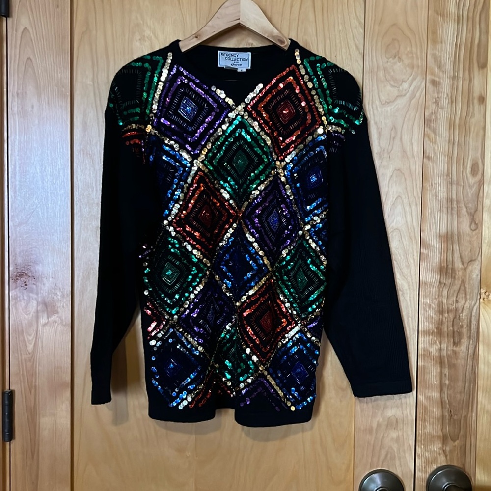 Vintage Regency Collection For Joyce Sequin Sweater S